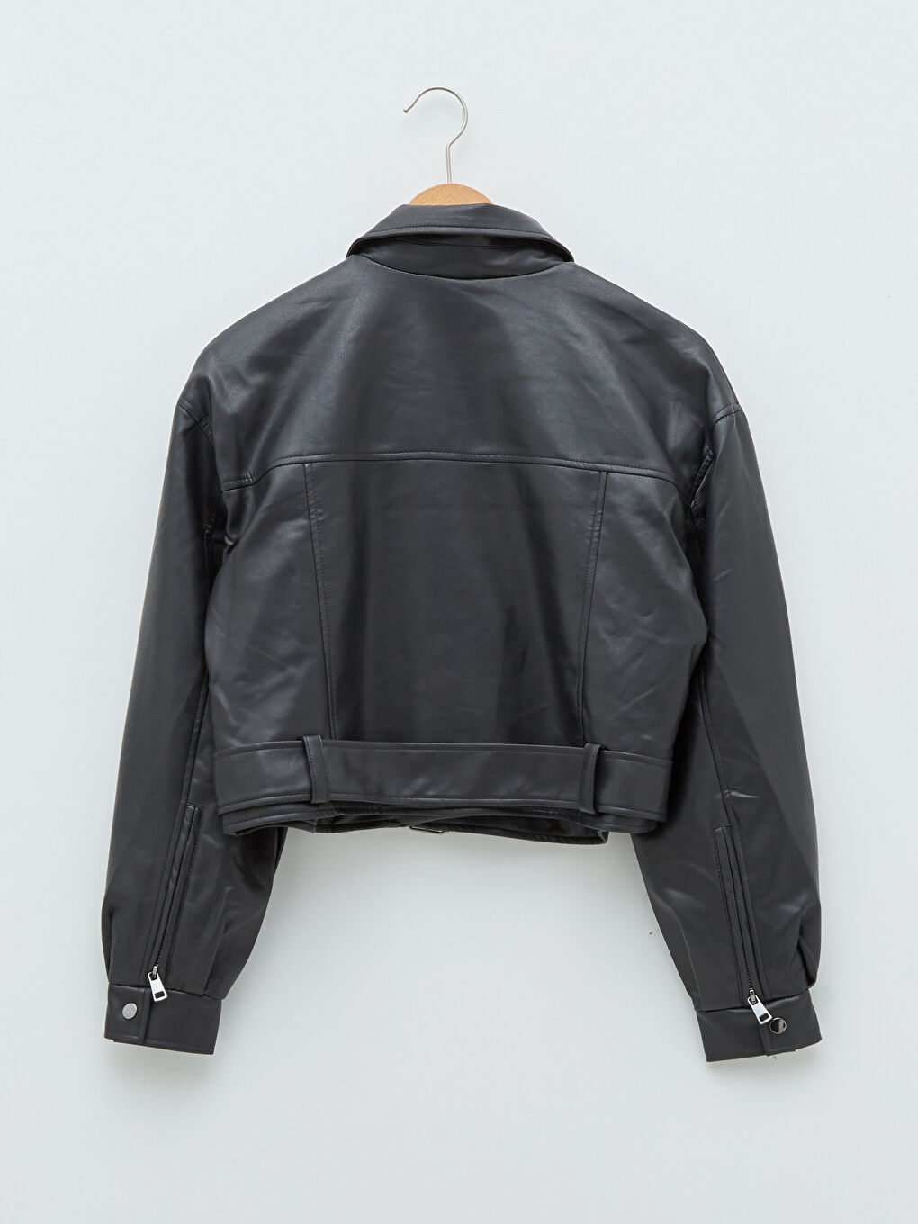 Woman BLACK Faux Leather Jacket-10