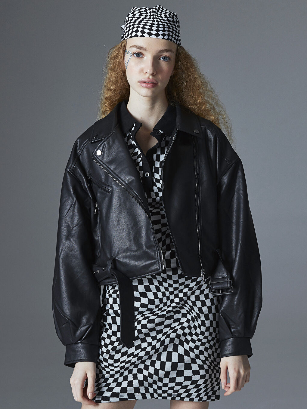 Woman BLACK Faux Leather Jacket-1