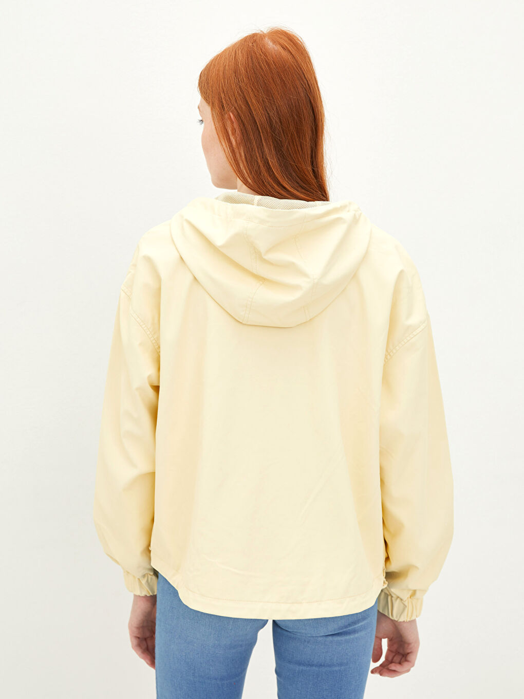 Hooded Plain Long Sleeve Fisherman Fabric Women's Raincoat -S20250Z8-RVP