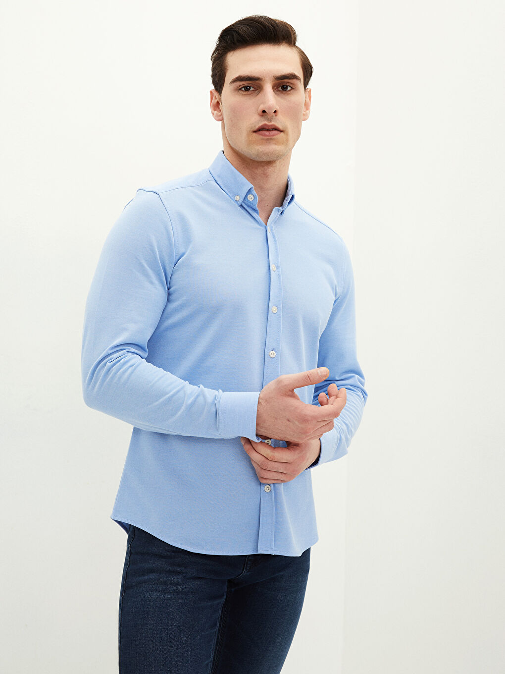 Mavi Slim Fit Uzun Kollu Erkek Gömlek