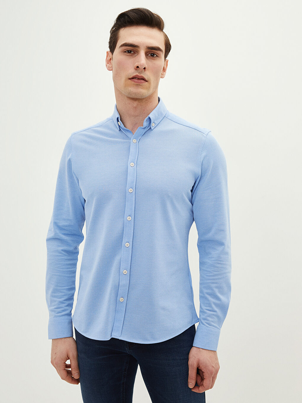 Mavi Slim Fit Uzun Kollu Erkek Gömlek-1