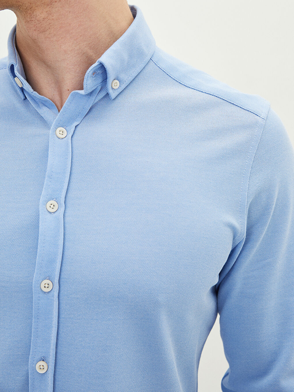 Mavi Slim Fit Uzun Kollu Erkek Gömlek-3