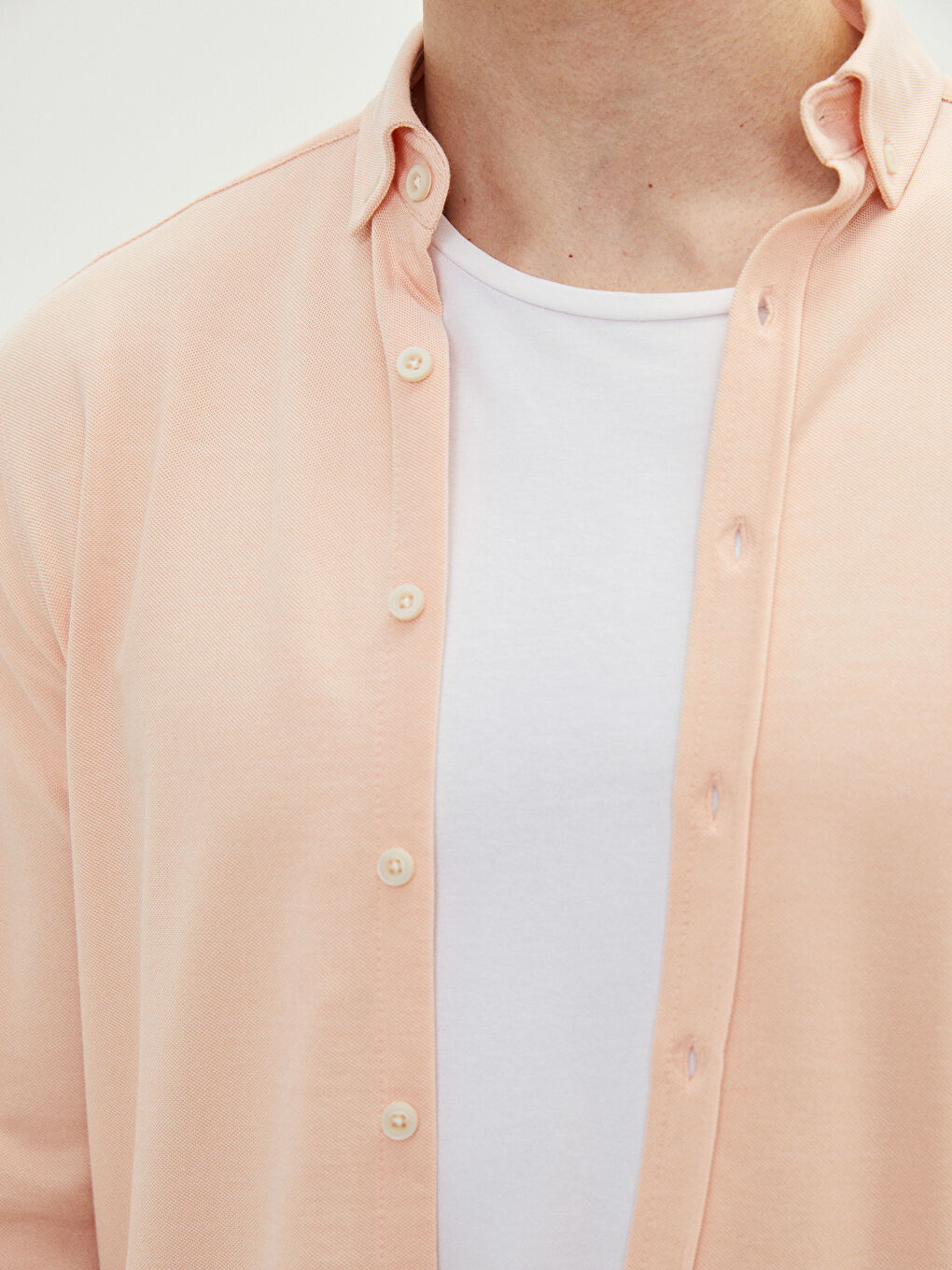 Turuncu Slim Fit Uzun Kollu Erkek Gömlek-3