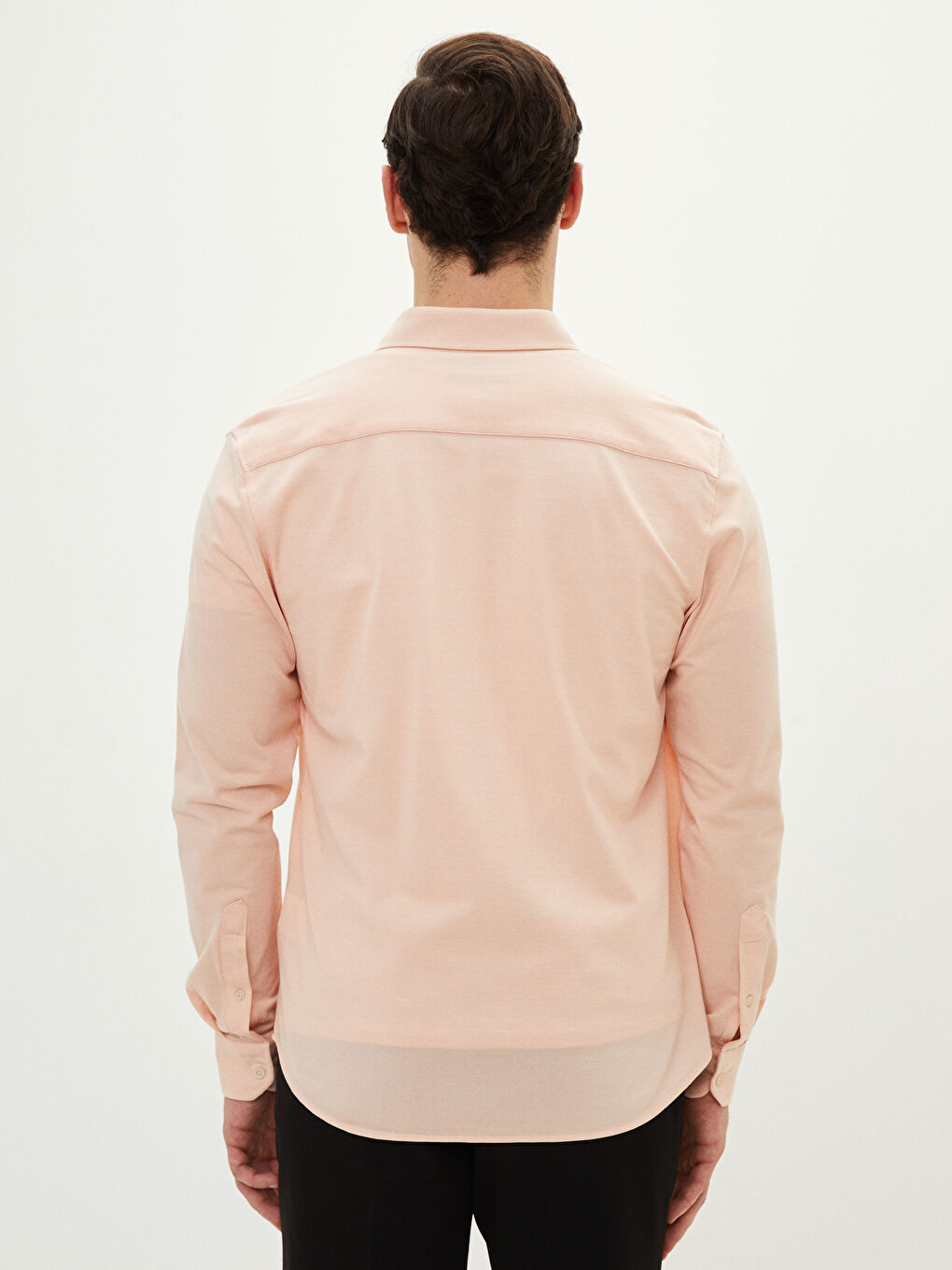 Turuncu Slim Fit Uzun Kollu Erkek Gömlek-4