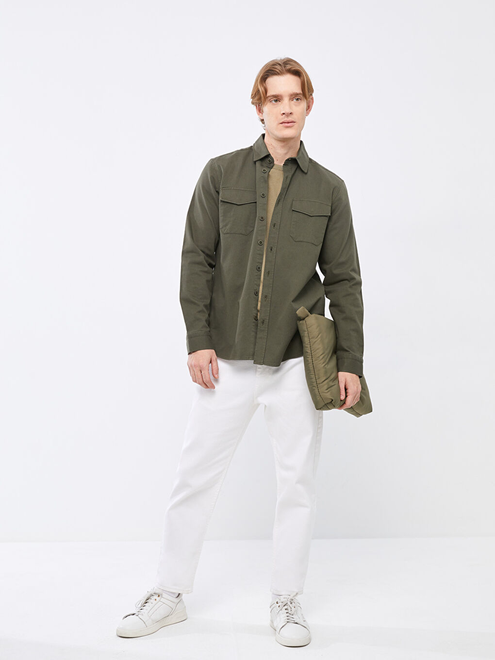 Regular Fit Long Sleeve Gabardine Men's Shirt-1