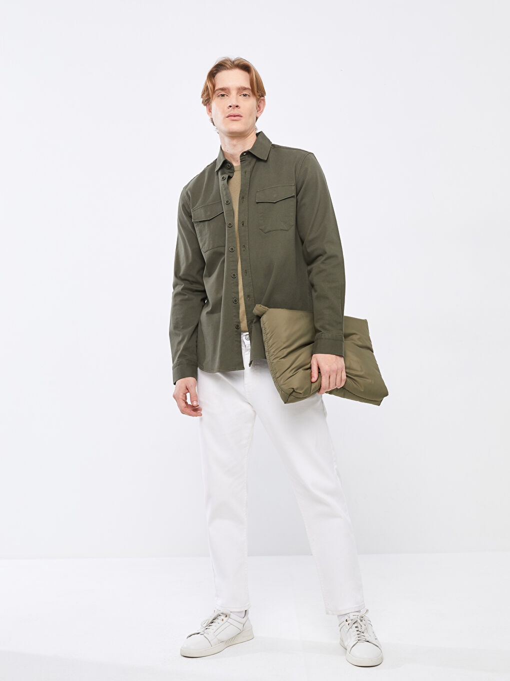 Regular Fit Long Sleeve Gabardine Men's Shirt-2