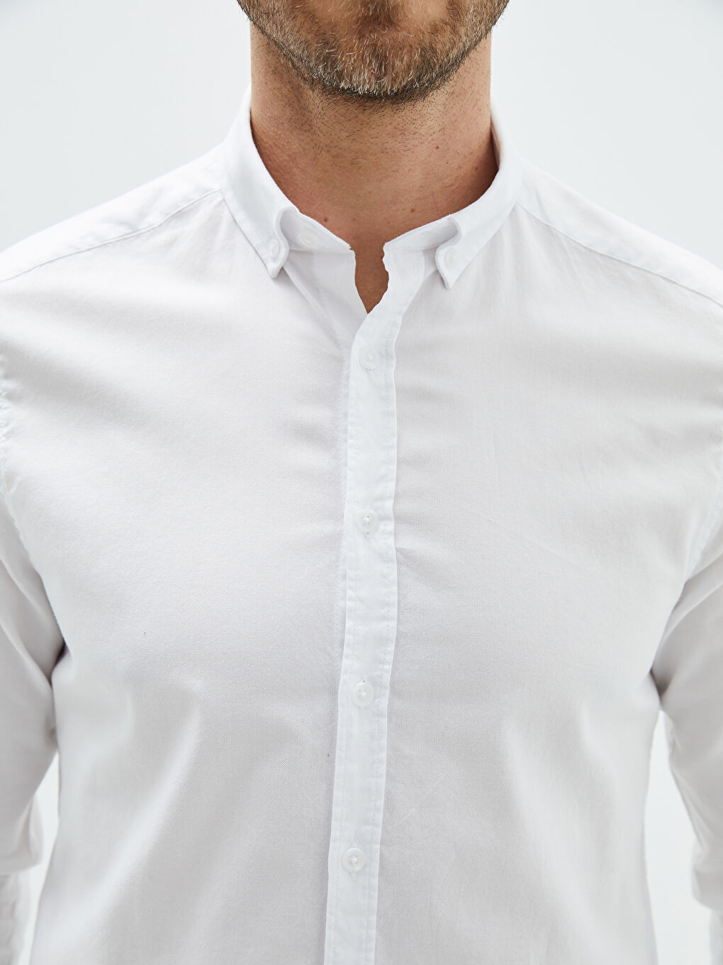 Slim Fit Long Sleeve Oxford Men's Shirt -S20255Z8-Q6K