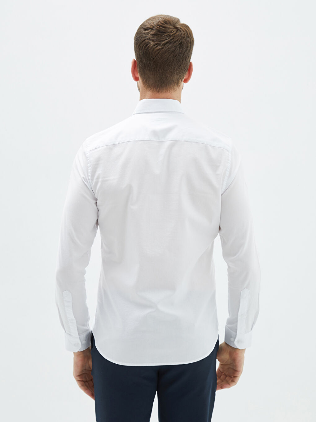 Slim Fit Long Sleeve Oxford Men's Shirt -S20255Z8-Q6K