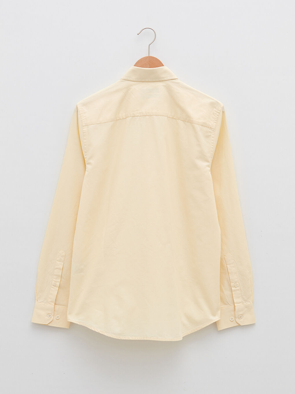 Sarı Slim Fit Uzun Kollu Oxford Erkek Gömlek-6