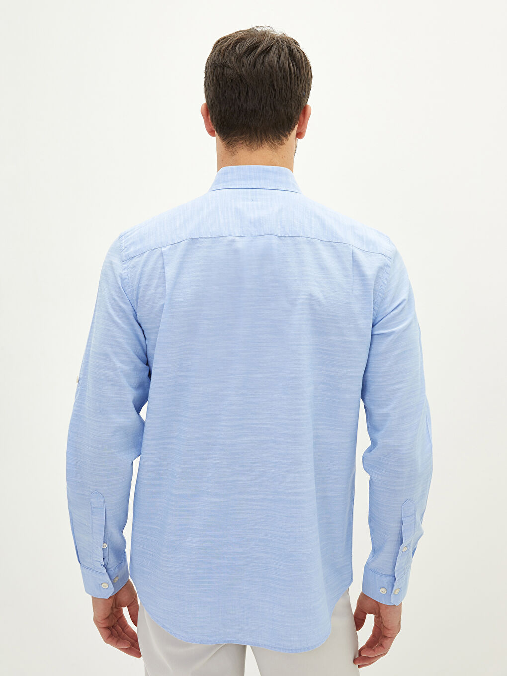 Regular Fit Long Sleeve Poplin Men's Shirt-4