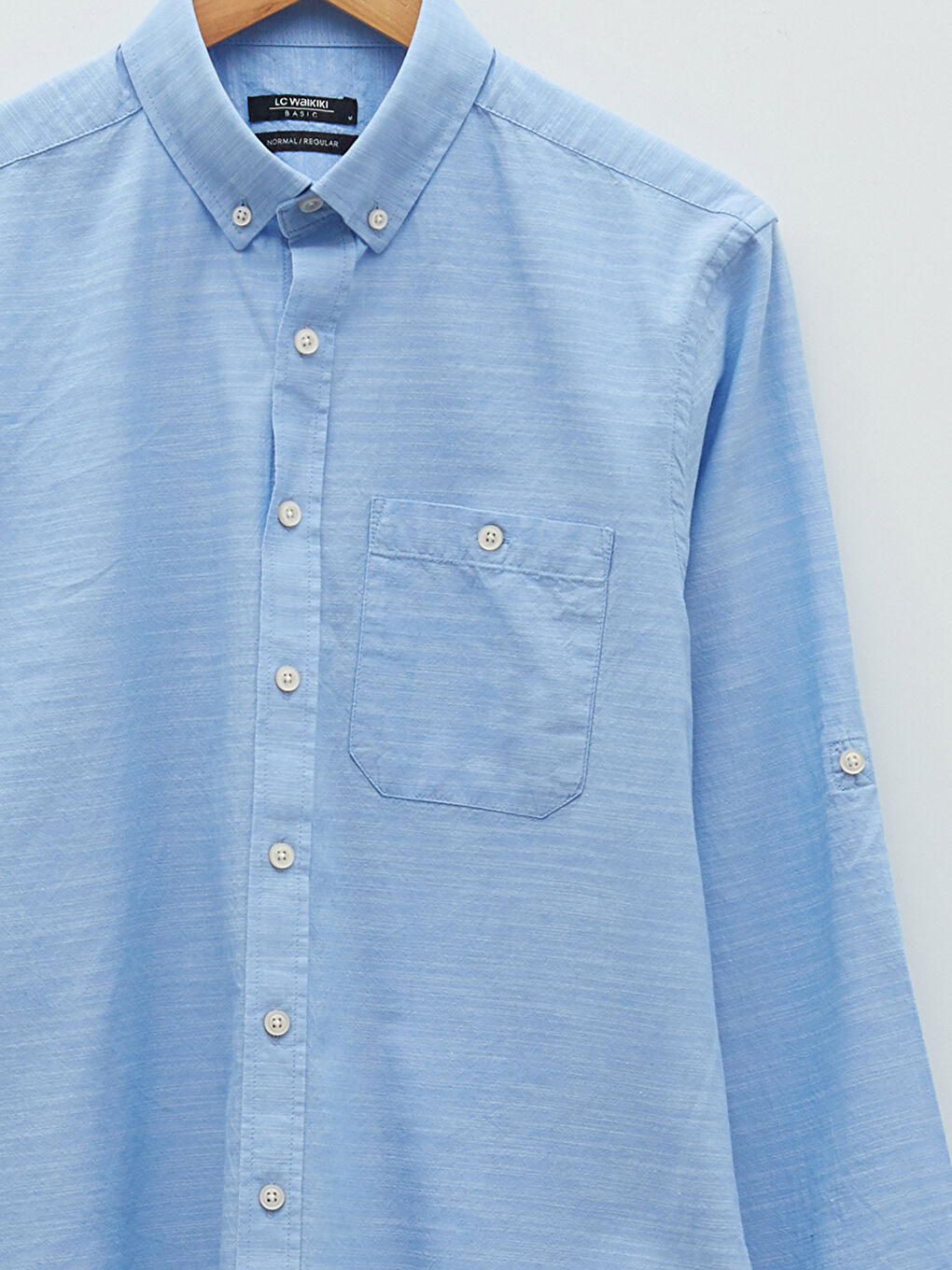 Regular Fit Long Sleeve Poplin Men's Shirt-7