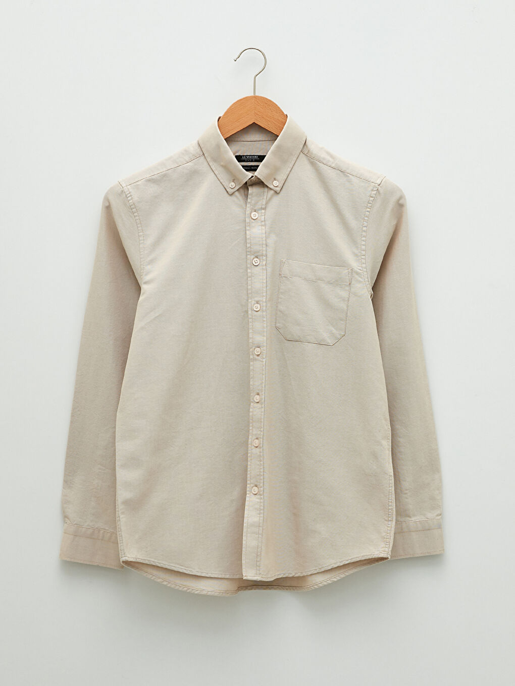 Cămașă Oxford pentru Bărbați cu Mânecă Lungă și Croială Regulară-5