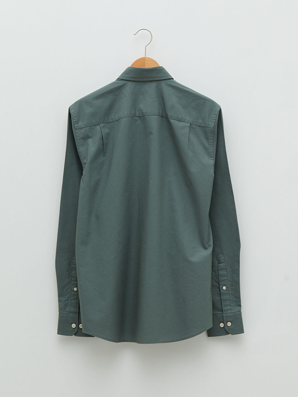 Yeşil Regular Fit Uzun Kollu Oxford Erkek Gömlek-6