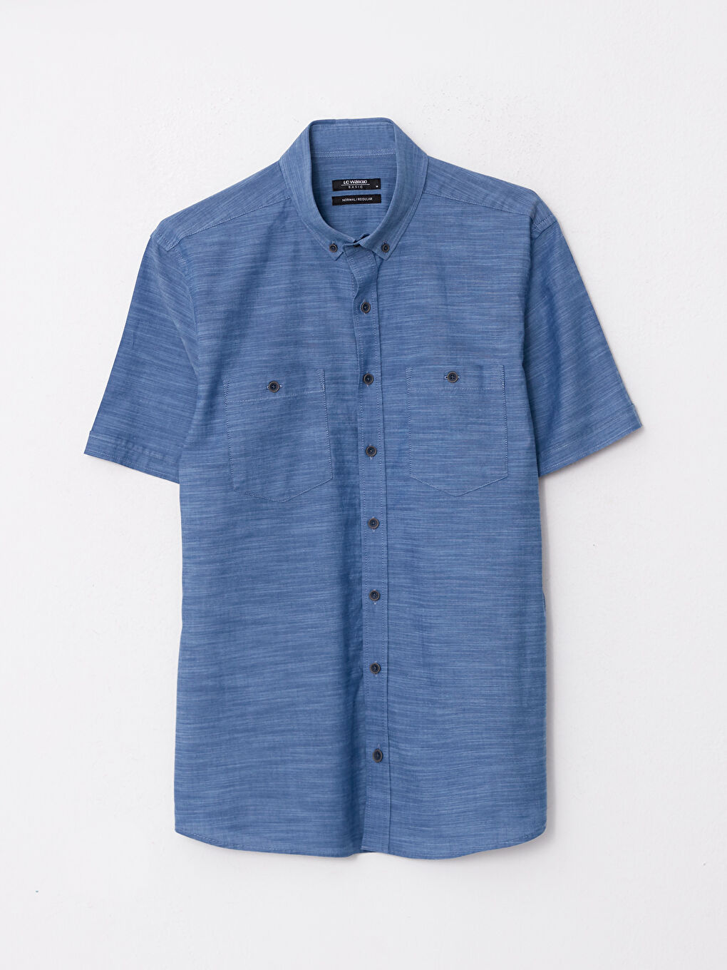 İndigo Regular Fit Kısa Kollu Poplin Erkek Gömlek-5