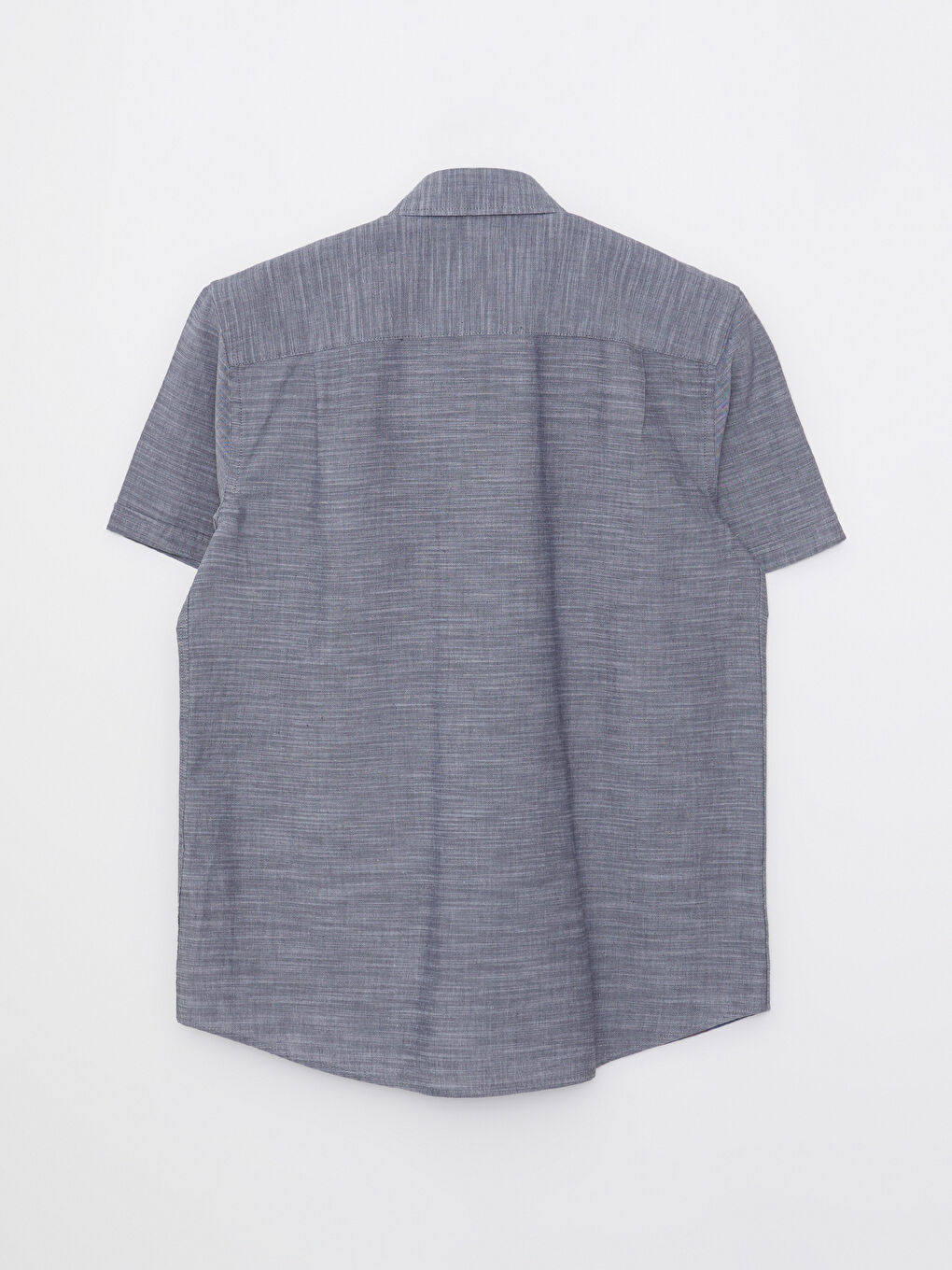 قميص بوبلين كم قصير بقصة عادية للرجال-6