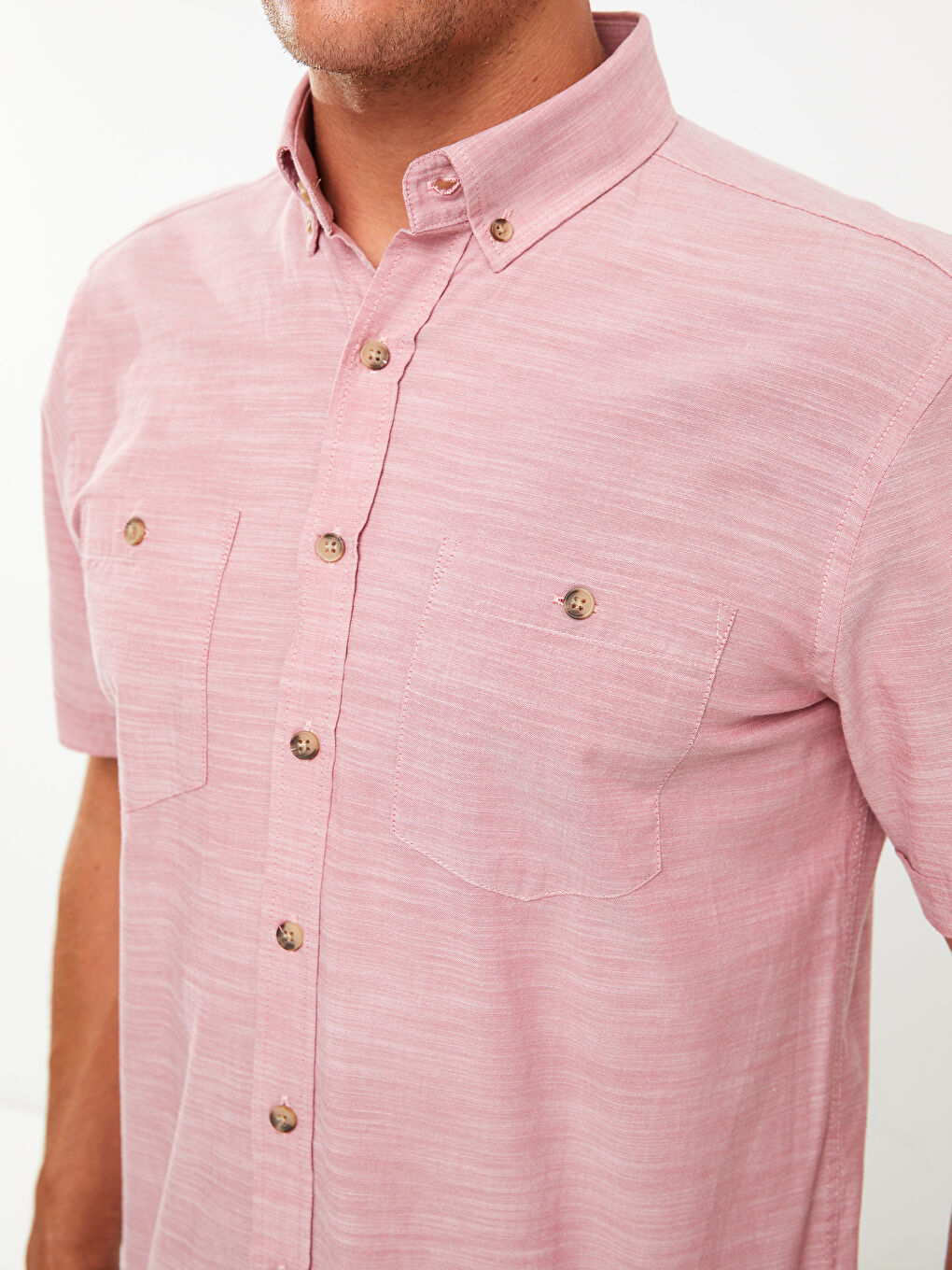 Regular Fit Short Sleeve Poplin Men's Shirt-3