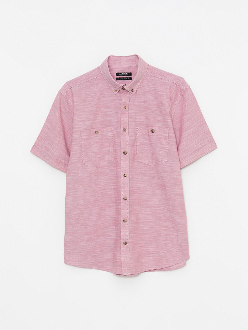 Regular Fit Short Sleeve Poplin Men's Shirt-5