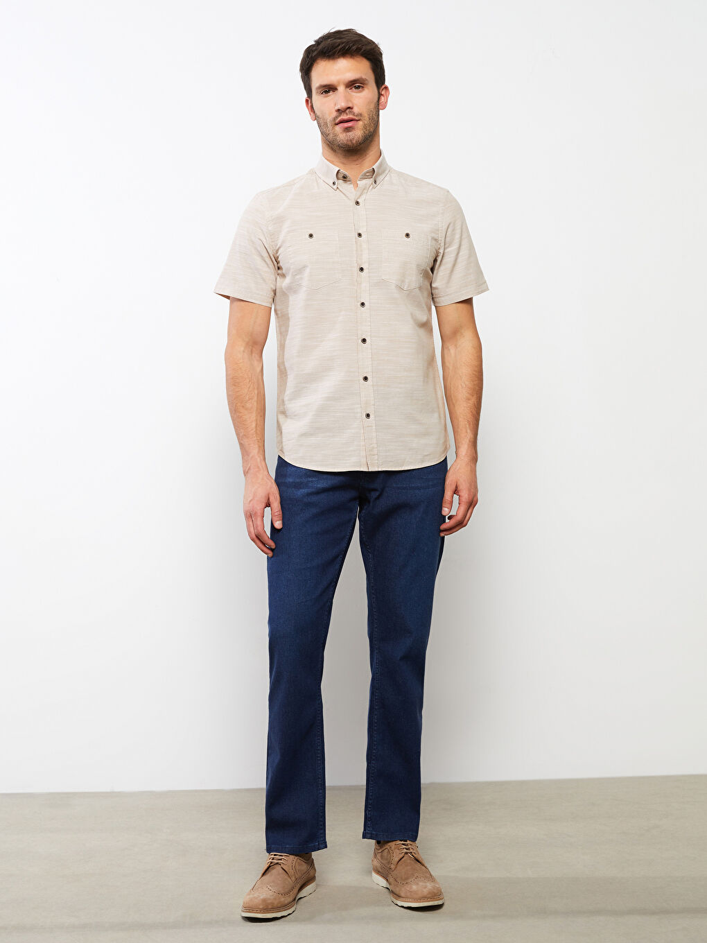 LC Waikiki Regular Fit Short Sleeve Poplin Men's Shirt -S20261Z8-QYX