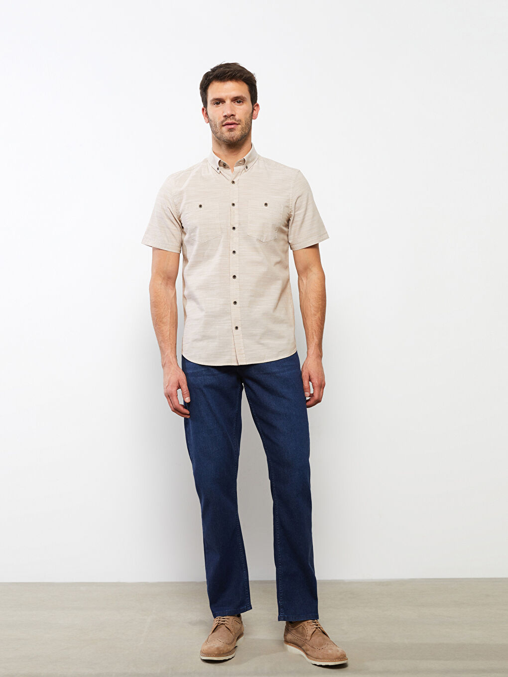 LC Waikiki Regular Fit Short Sleeve Poplin Men's Shirt -S20261Z8-QYX