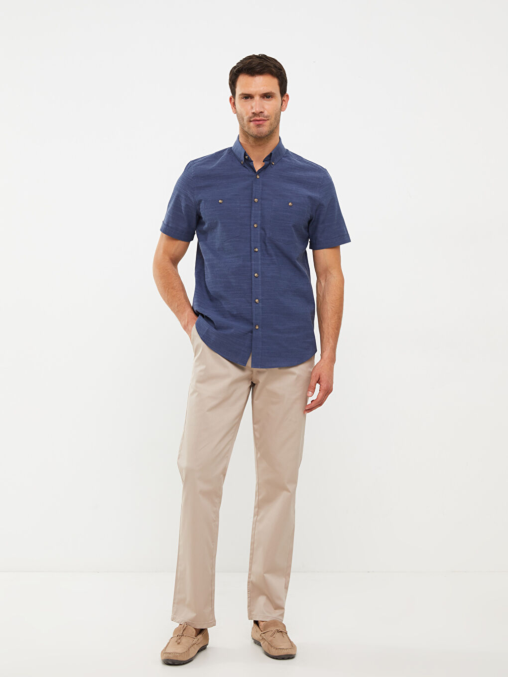LCWAIKIKI Basic Regular Fit Short Sleeve Poplin Men's Shirt -S20261Z8-CWU