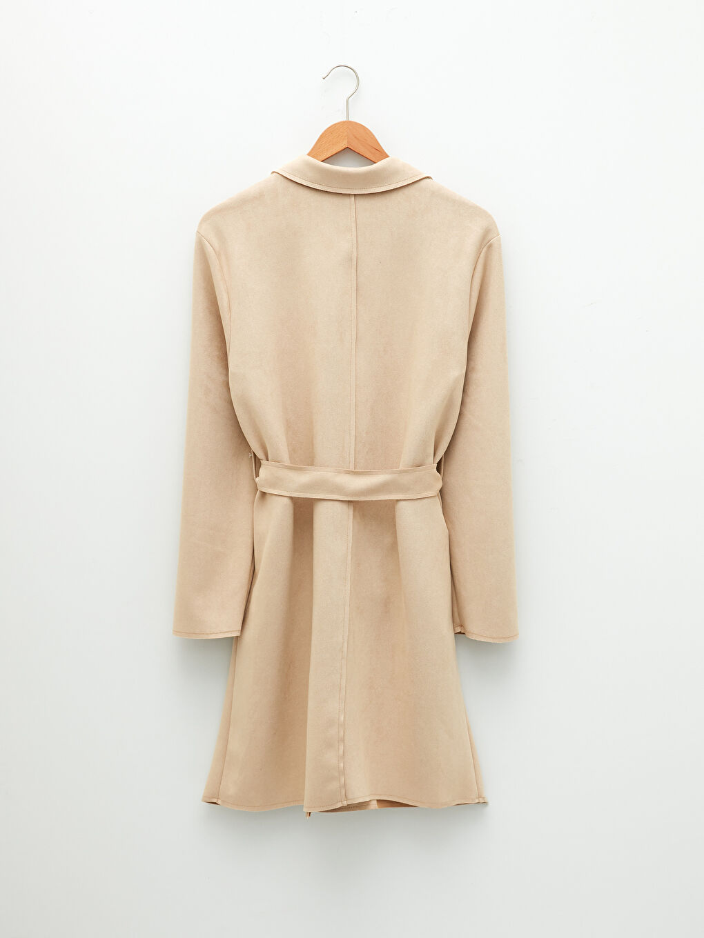 Trenchcoat für Damen mit Jackenkragen, Taillengürtel, Taschen und langen Ärmeln-8