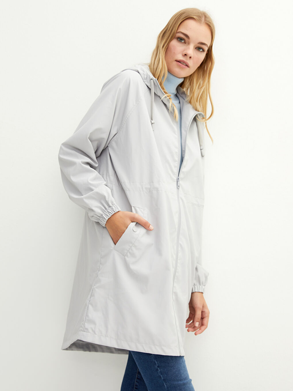 Women's Hooded Plain Raincoat