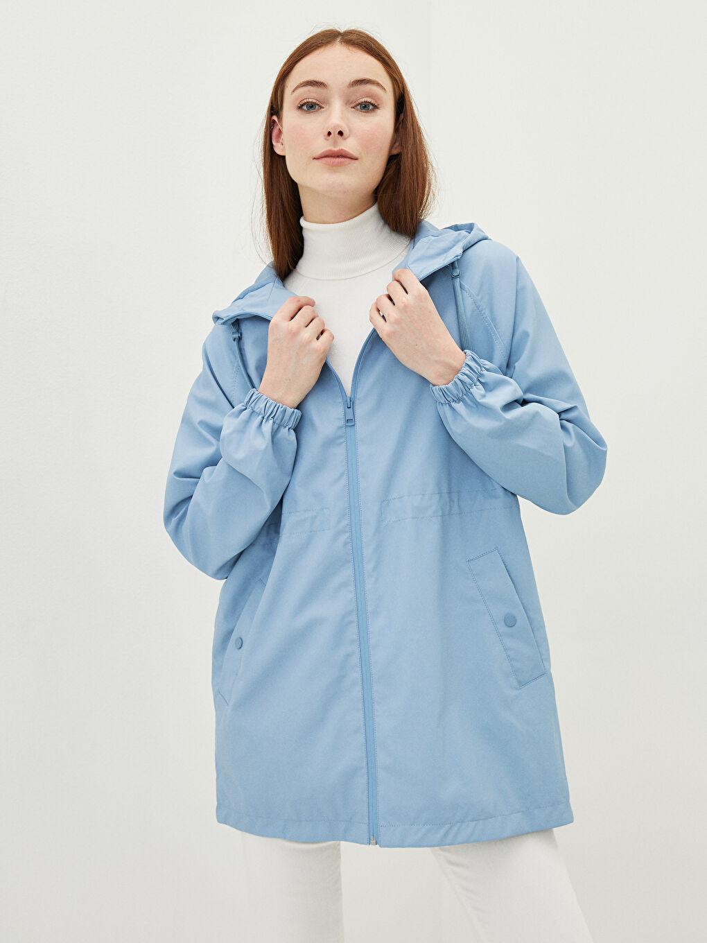 Women's Hooded Plain Raincoat