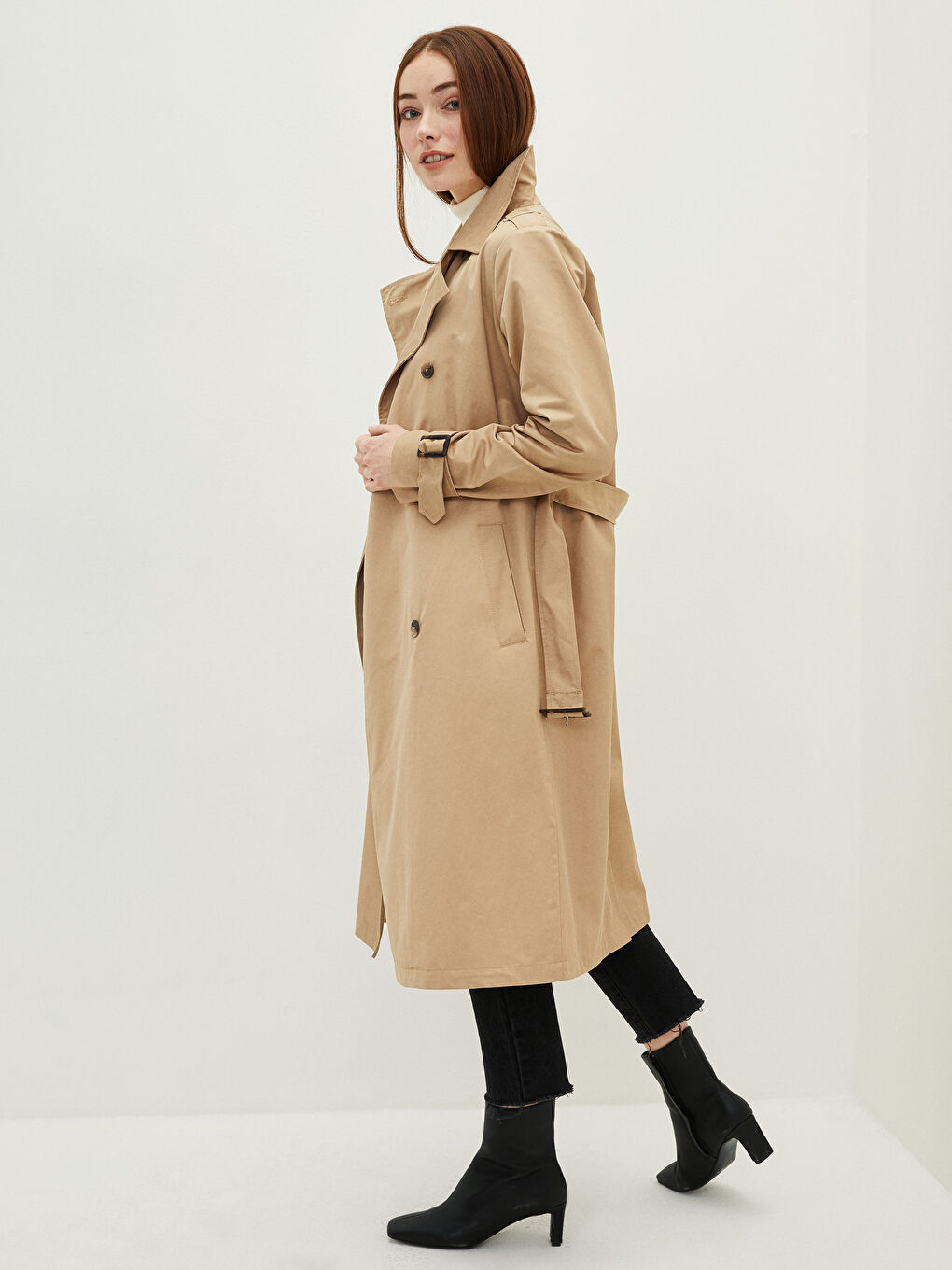 Shirt Neck Regular Long Sleeve Women's Trench Coat