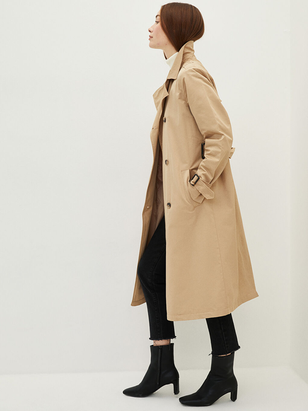 Shirt Neck Regular Long Sleeve Women's Trench Coat-2