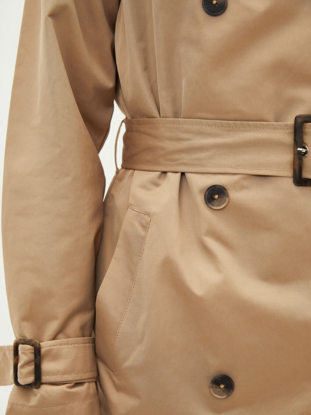 Shirt Neck Regular Long Sleeve Women's Trench Coat-4