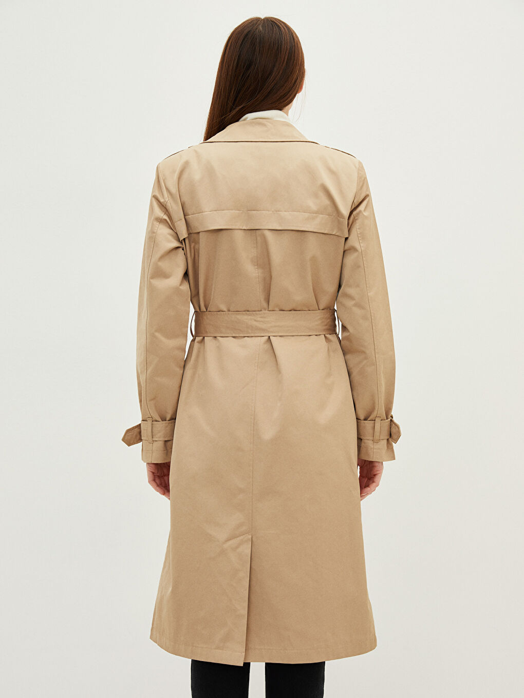 Shirt Neck Regular Long Sleeve Women's Trench Coat-5