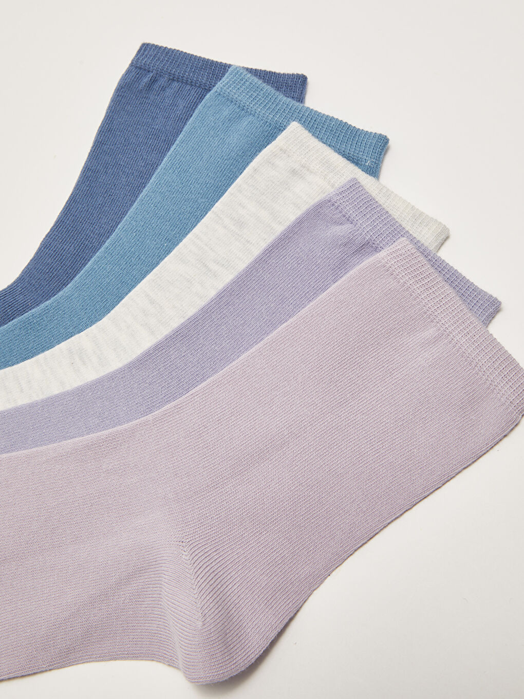 Lila Kadın Düz Soket Çorap 5'li-2