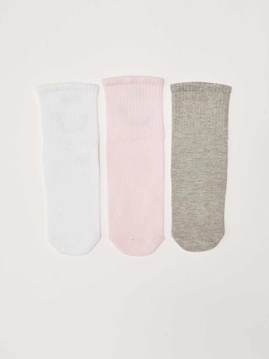 Pembe Baskılı Kadın Soket Çorap 3'lü-1