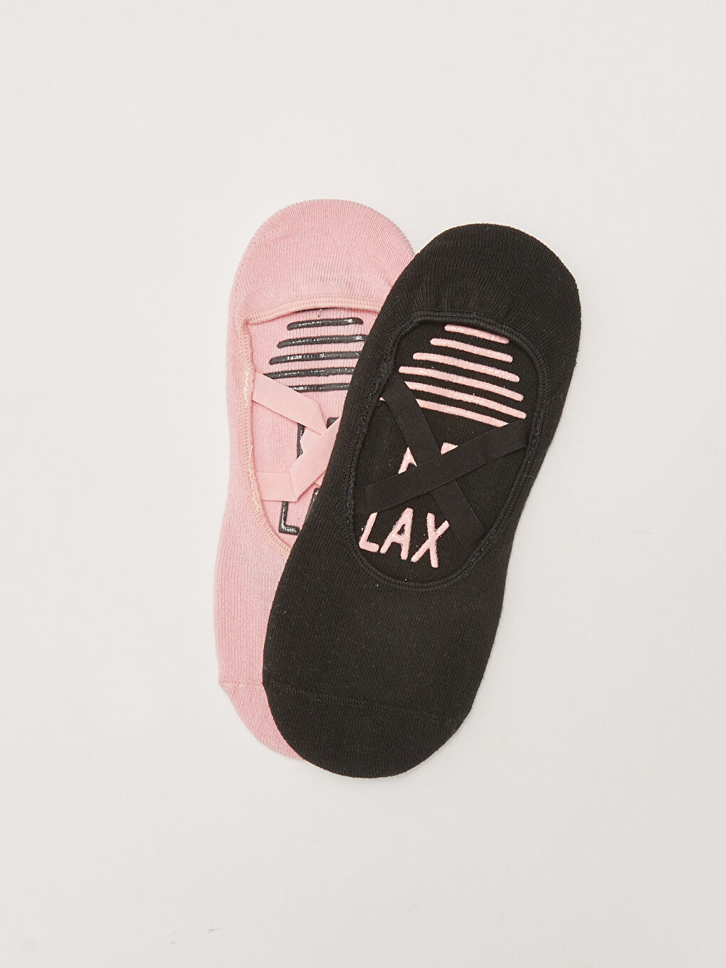 Antrasit Kaydırmaz Tabanlı Baskılı Kadın Yoga ve Pilates Çorabı 2'li Paket