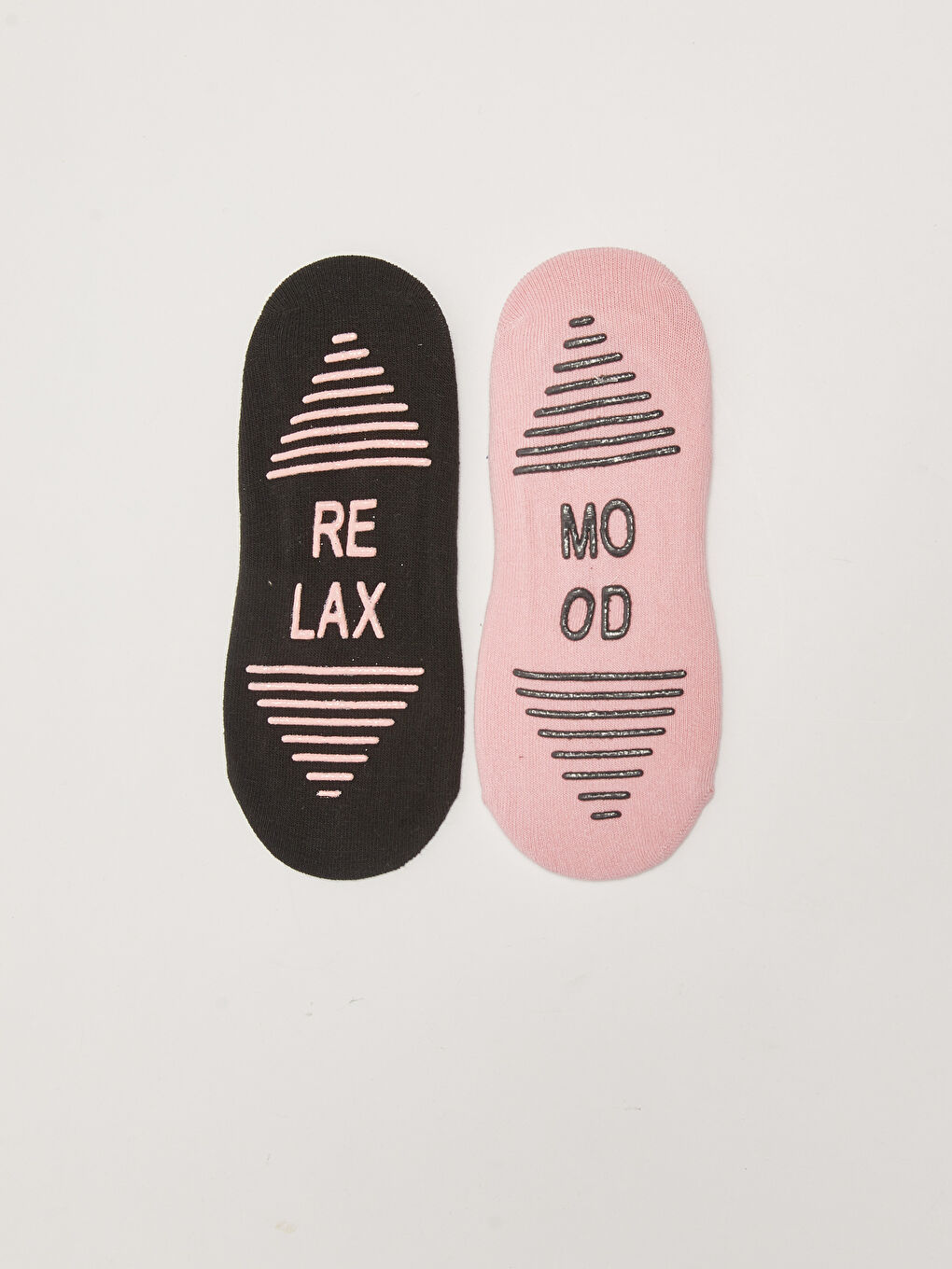 Antrasit Kaydırmaz Tabanlı Baskılı Kadın Yoga ve Pilates Çorabı 2'li Paket-1