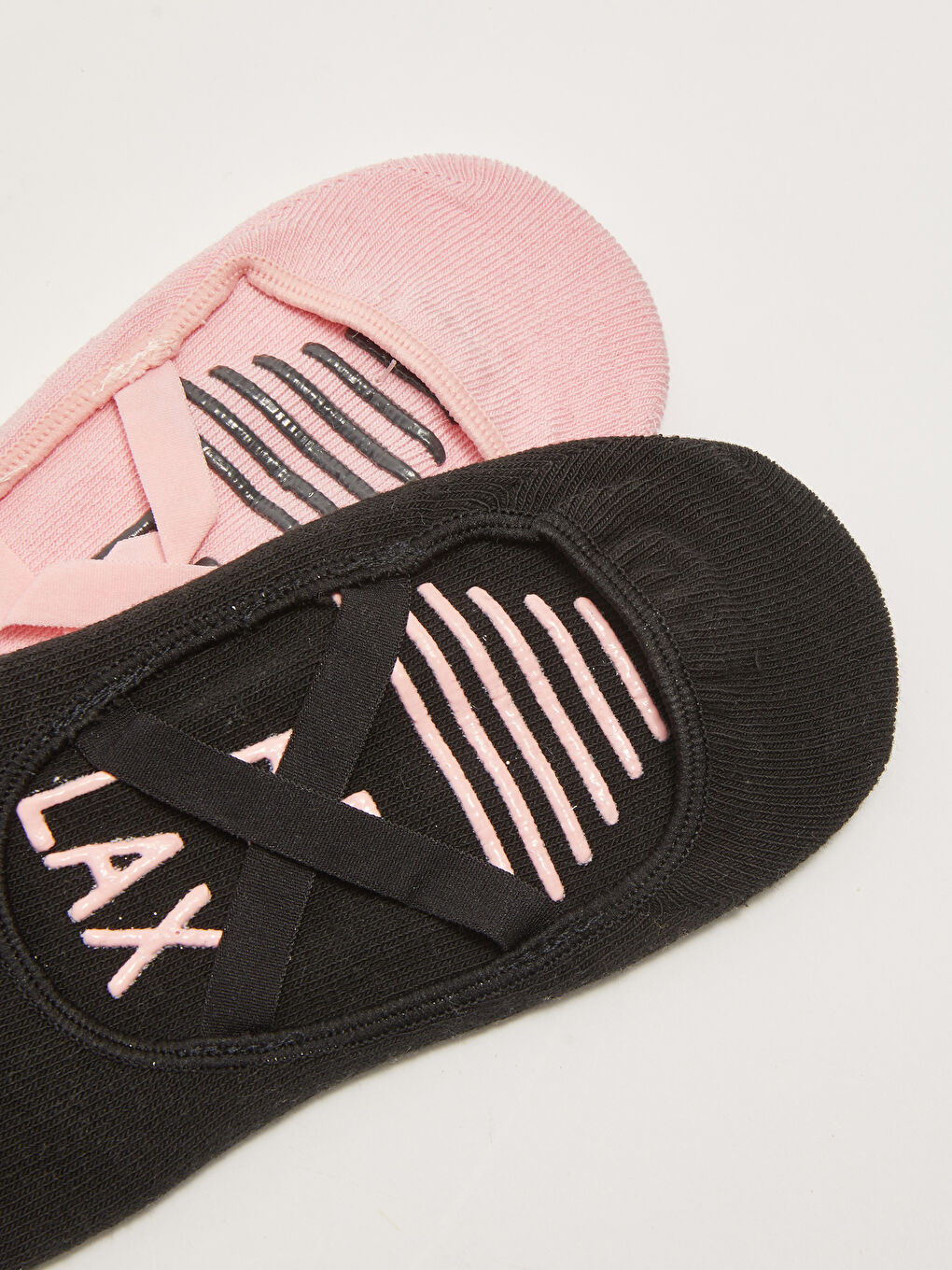 Antrasit Kaydırmaz Tabanlı Baskılı Kadın Yoga ve Pilates Çorabı 2'li Paket-2