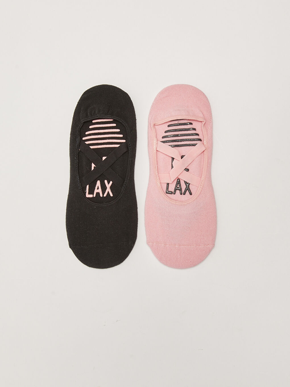 Antrasit Kaydırmaz Tabanlı Baskılı Kadın Yoga ve Pilates Çorabı 2'li Paket-3