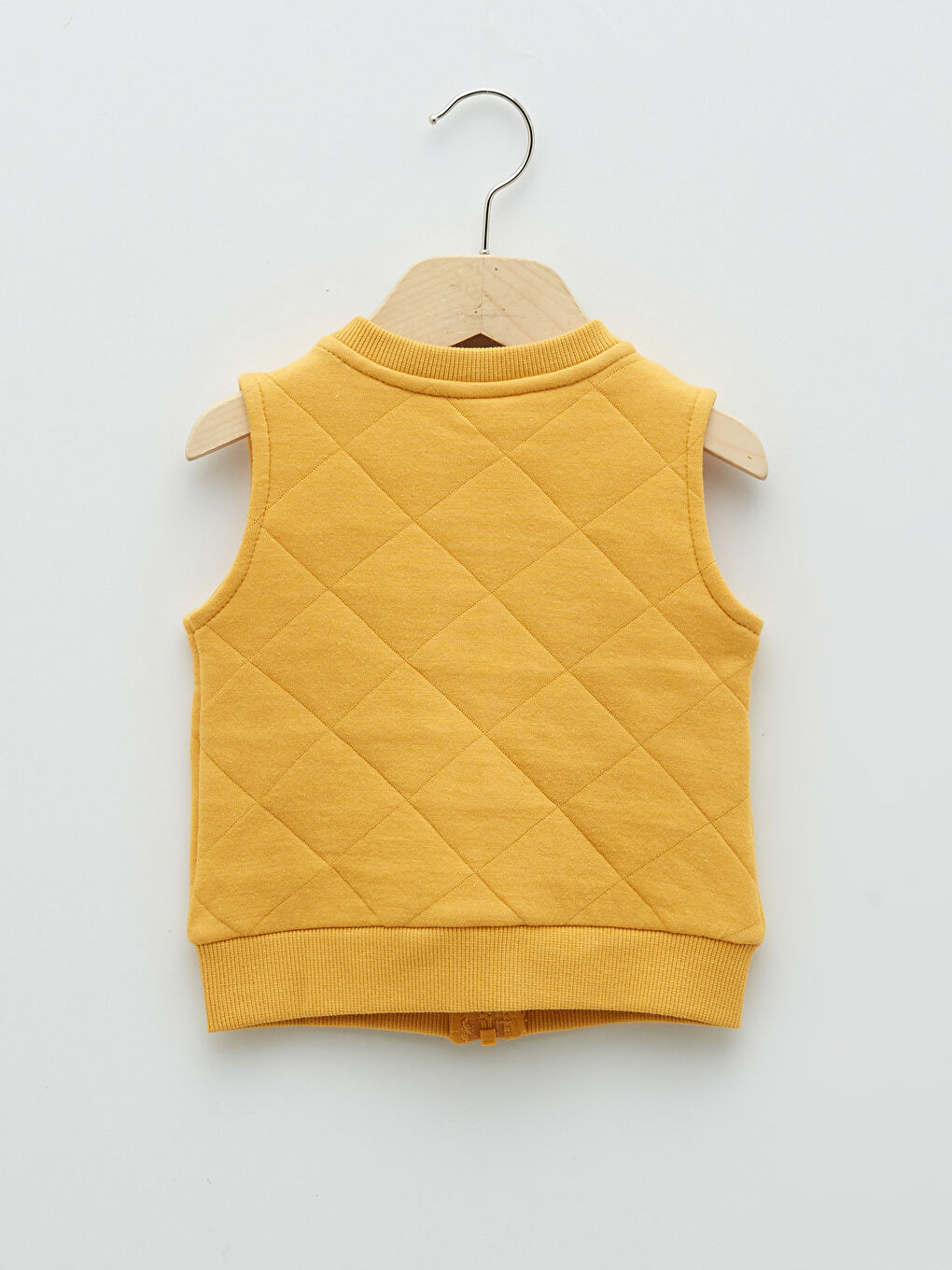 Sarı Bisiklet Yaka Erkek Bebek Fermuarlı Yelek-1