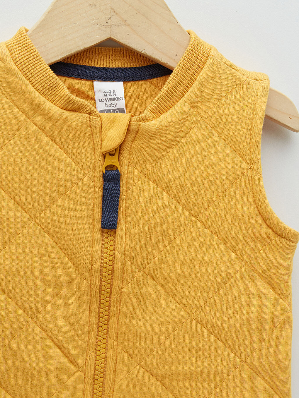 Sarı Bisiklet Yaka Erkek Bebek Fermuarlı Yelek-2