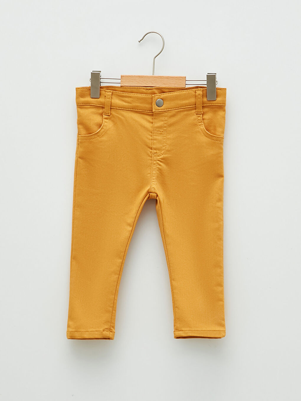 Sarı Basic Gabardin Erkek Bebek Pantolon