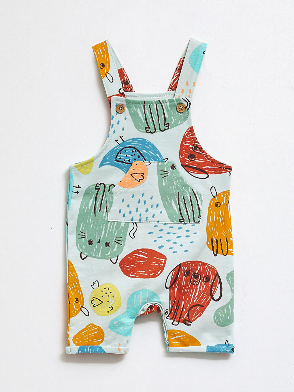 Yeşil Baskılı Erkek Bebek Salopet