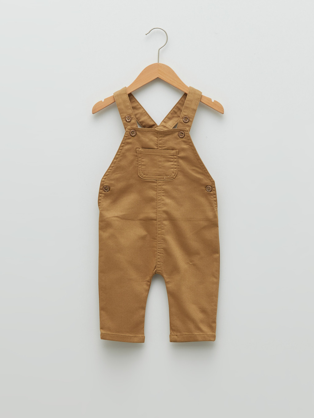 Yeşil Kare Yaka Basic Gabardin Erkek Bebek Salopet