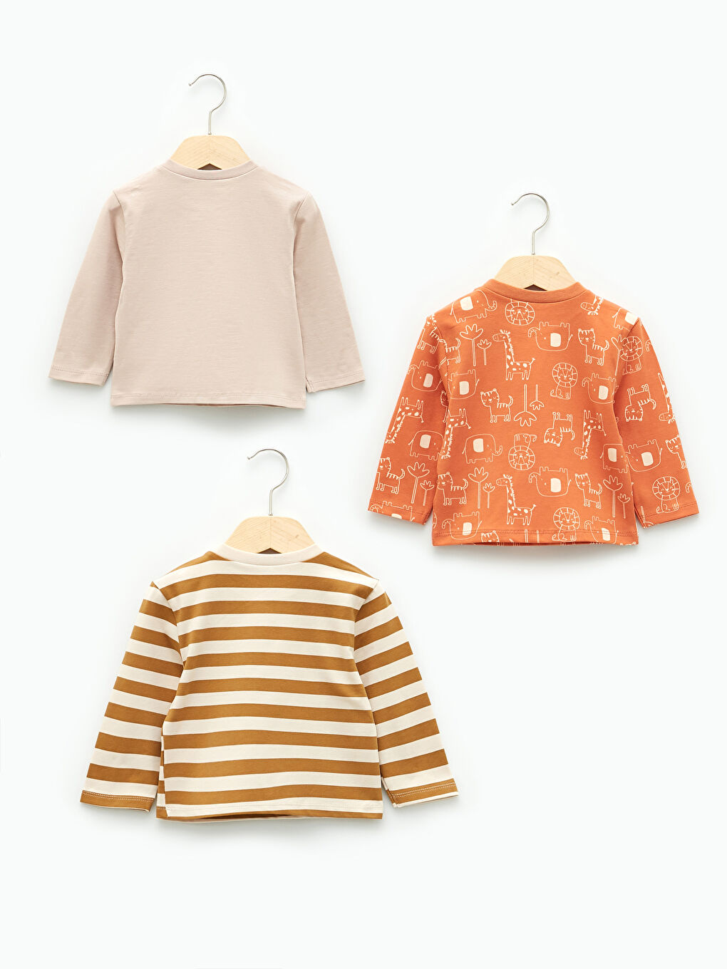 Crew Neck Long Sleeve Cotton Baby Boy T-Shirt 3-Pack-1