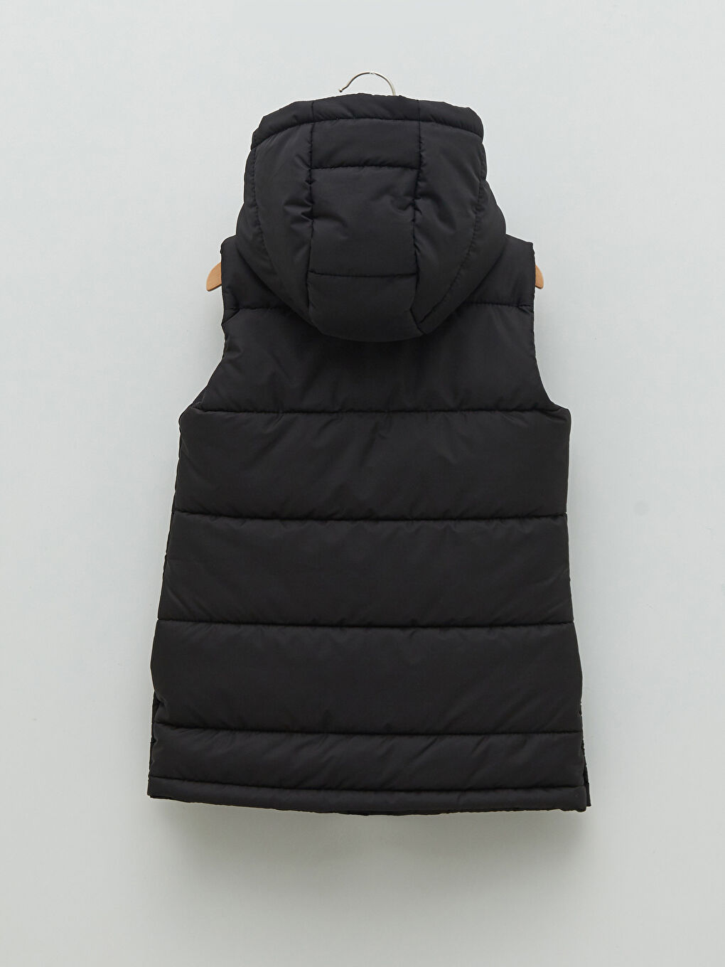 Siyah Kapüşonlu Kız Çocuk Şişme Yelek-1