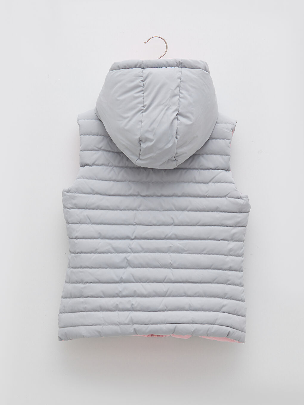 Pembe Kapüşonlu Basic Çift Taraflı Kız Çocuk Şişme Yelek-1