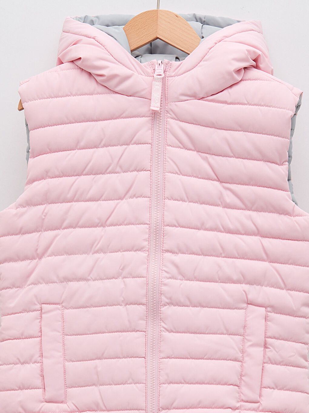 Pembe Kapüşonlu Basic Çift Taraflı Kız Çocuk Şişme Yelek-2