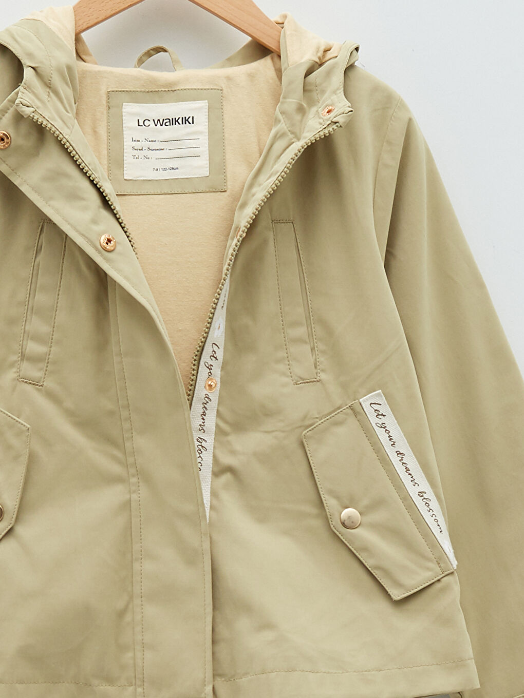 Hooded Embroidery Detailed Girls' Coat -S20353Z4-GD1