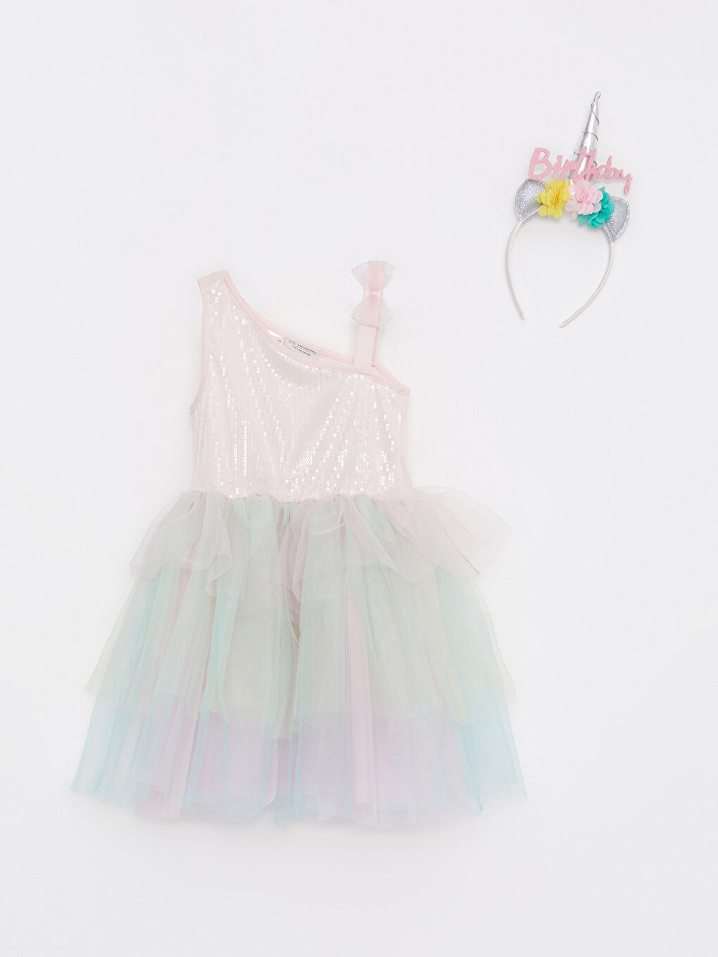 LCW Kids Paillettenbesticktes Tutu-Kleid für Mädchen und Krone -S20361Z4-QWG