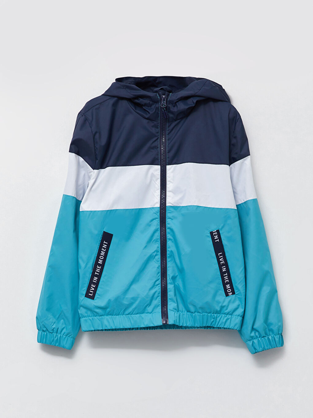 Hooded Color Block Boys' Raincoat
