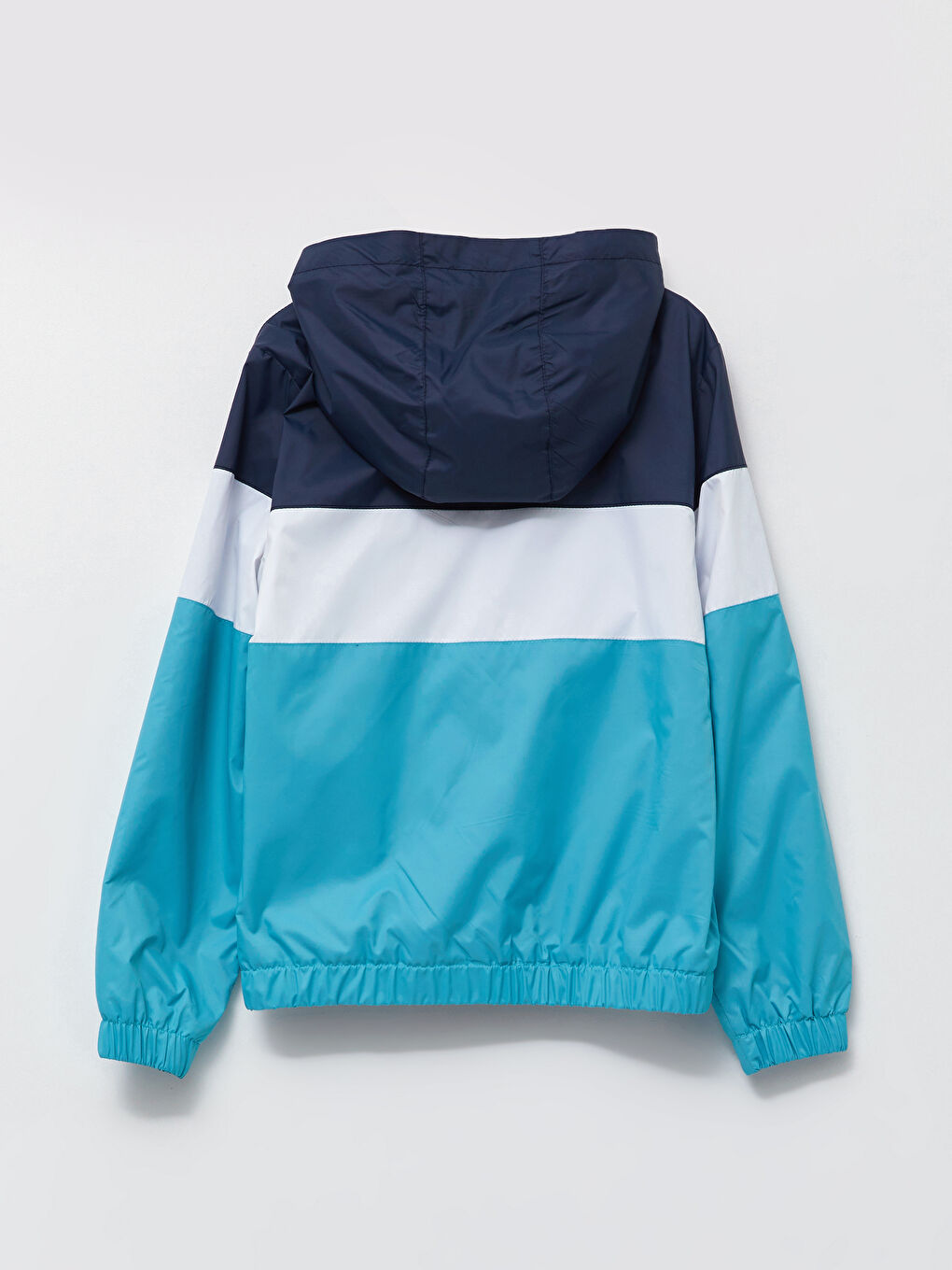 Hooded Color Block Boys' Raincoat-1